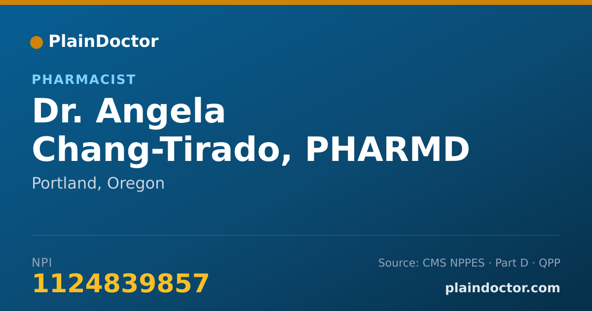 Shareable card for Angela Chang-Tirado, PHARMD - Pharmacist, Portland, OR