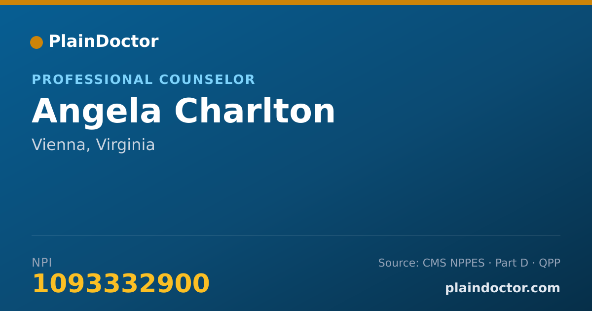 Shareable card for Angela Charlton - Professional Counselor, Vienna, VA