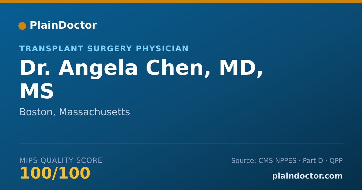 Shareable card for Angela Chen, MD, MS - Transplant Surgery Physician, Boston, MA