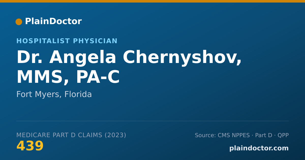 Shareable card for Angela Chernyshov, MMS, PA-C - Hospitalist Physician, Fort Myers, FL