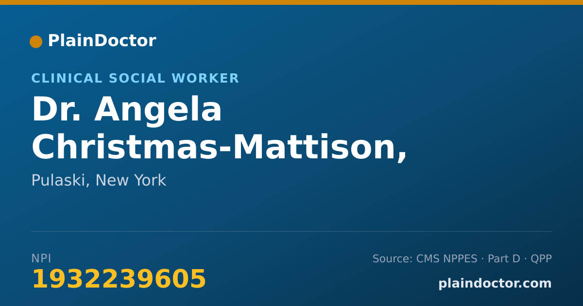 Shareable card for Angela Christmas-Mattison, LCSW - Clinical Social Worker, Pulaski, NY