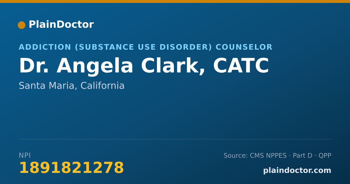 Shareable card for Angela Clark, CATC - Addiction (Substance Use Disorder) Counselor, Santa Maria, CA