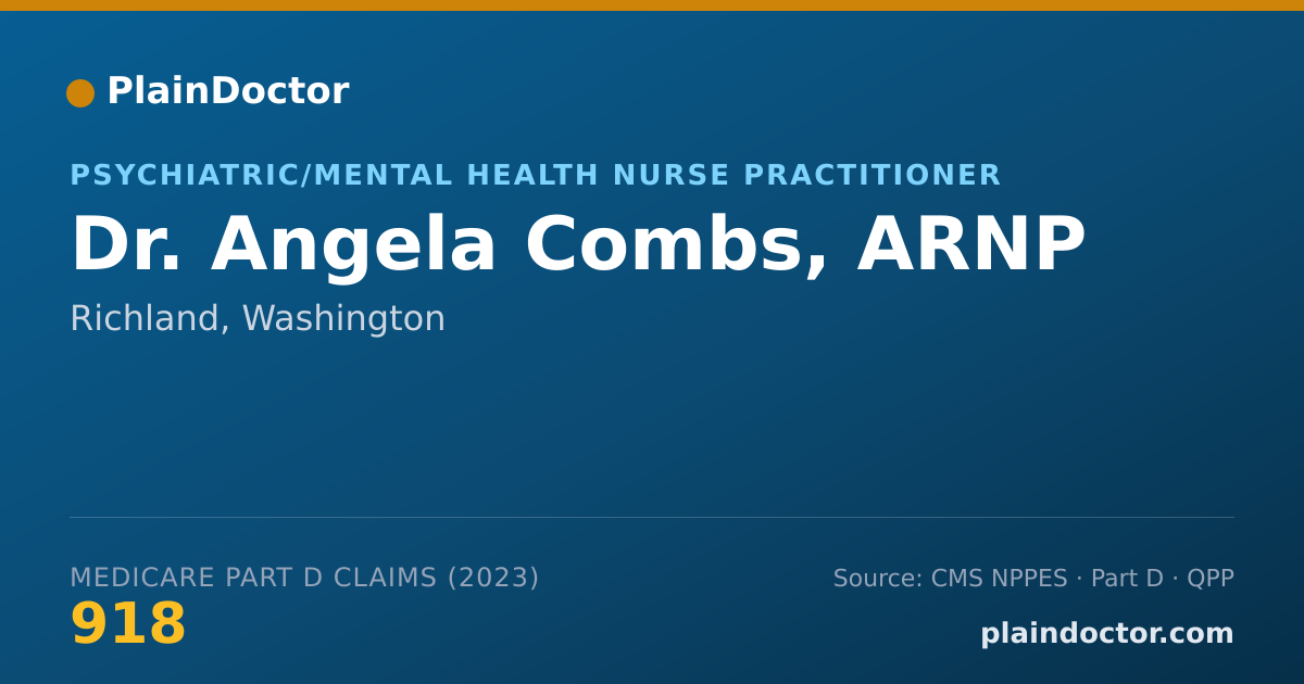 Shareable card for Angela Combs, ARNP - Psychiatric/Mental Health Nurse Practitioner, Richland, WA