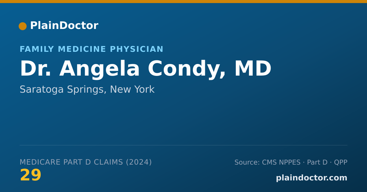 Shareable card for Angela Condy, MD - Family Medicine Physician, Saratoga Springs, NY