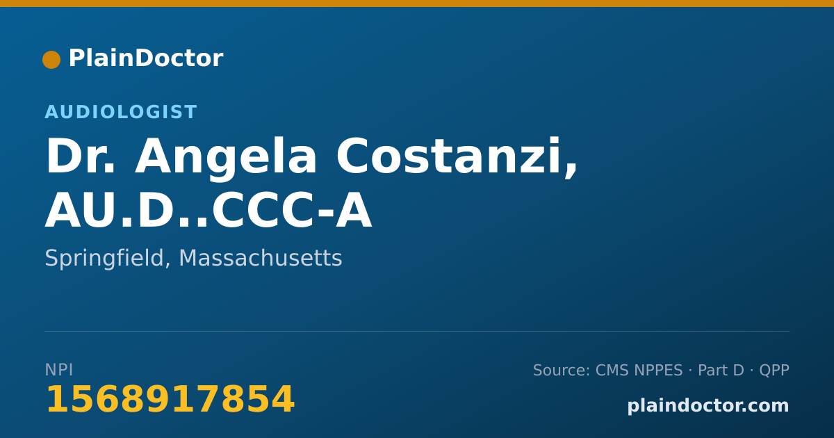 Shareable card for Angela Costanzi, AU.D..CCC-A - Audiologist, Springfield, MA