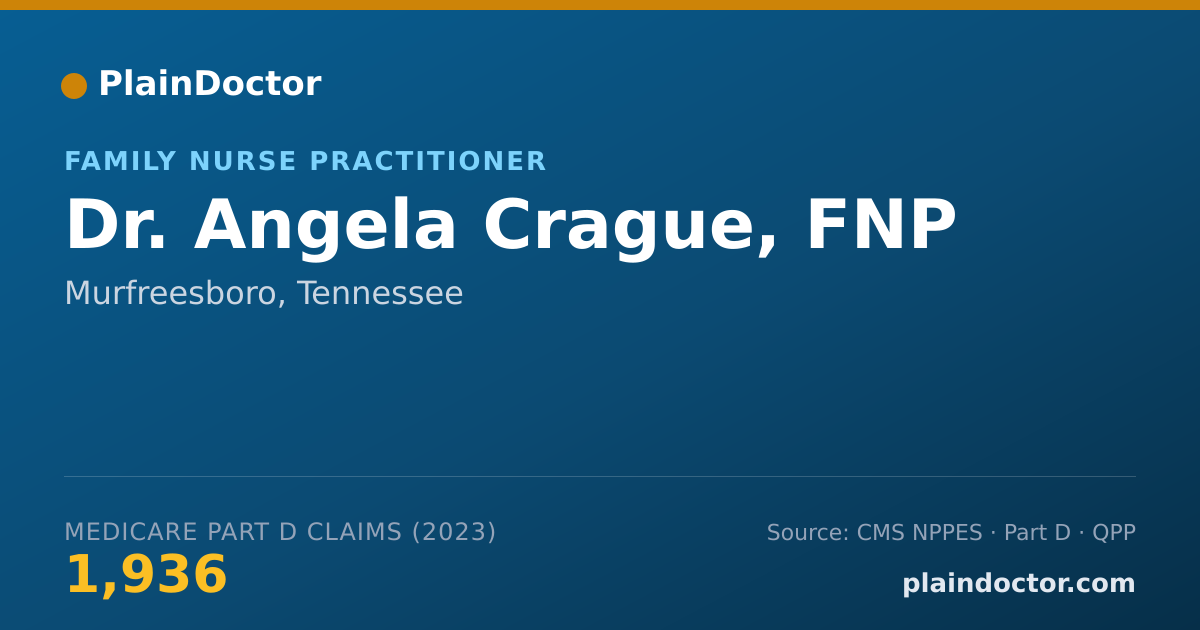 Shareable card for Angela Crague, FNP - Family Nurse Practitioner, Murfreesboro, TN