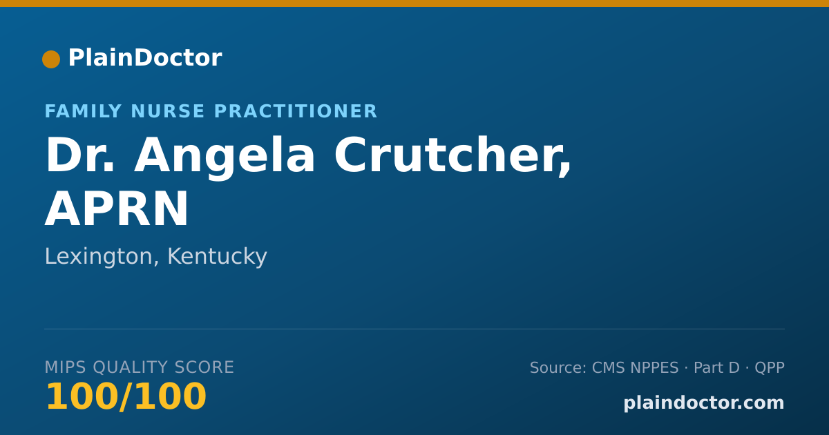 Shareable card for Angela Crutcher, APRN - Family Nurse Practitioner, Lexington, KY