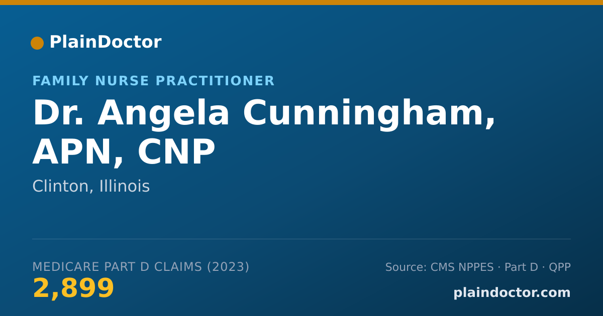 Shareable card for Angela Cunningham, APN, CNP - Family Nurse Practitioner, Clinton, IL