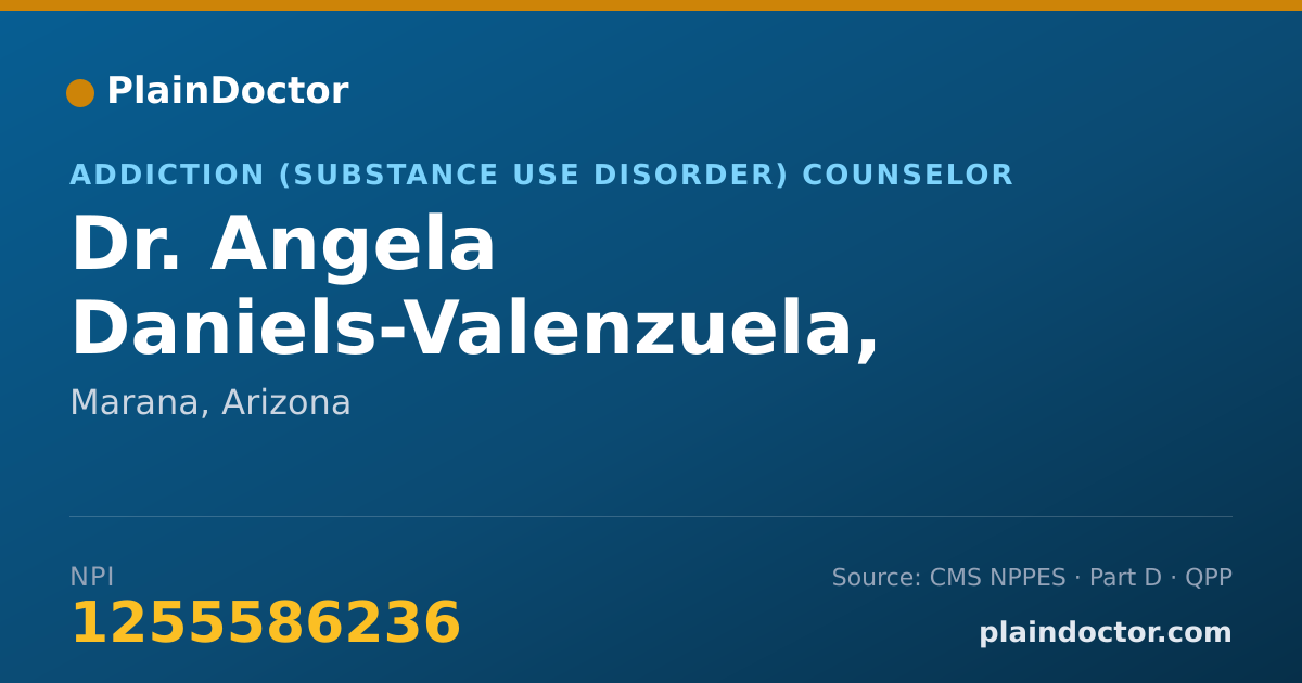 Shareable card for Angela Daniels-Valenzuela, LISAC - Addiction (Substance Use Disorder) Counselor, Marana, AZ
