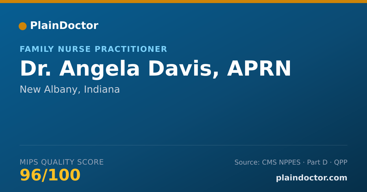 Shareable card for Angela Davis, APRN - Family Nurse Practitioner, New Albany, IN