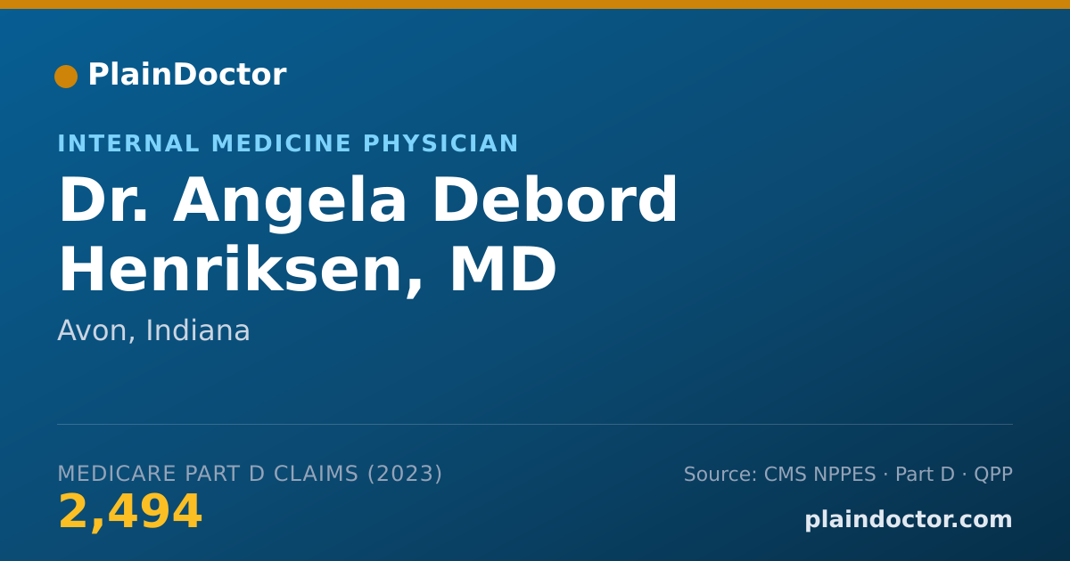 Shareable card for Angela Debord Henriksen, MD - Internal Medicine Physician, Avon, IN