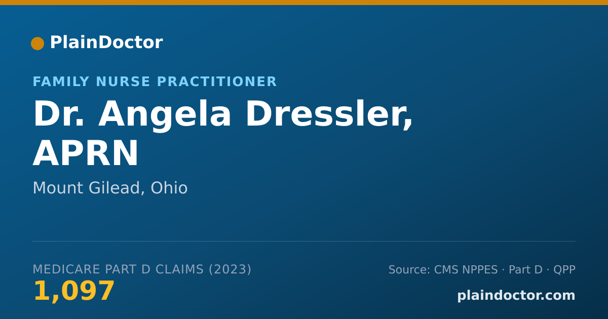 Shareable card for Angela Dressler, APRN - Family Nurse Practitioner, Mount Gilead, OH