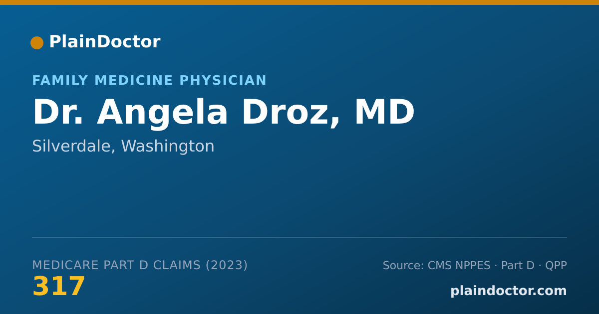 Shareable card for Angela Droz, MD - Family Medicine Physician, Silverdale, WA