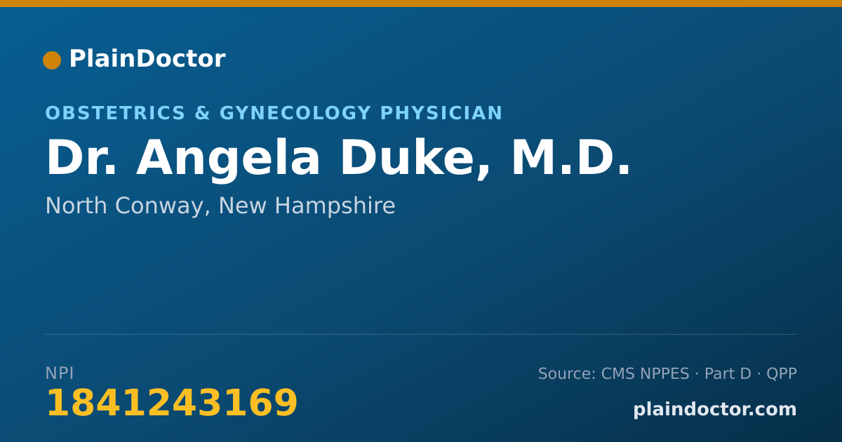 Shareable card for Angela Duke, M.D. - Obstetrics & Gynecology Physician, North Conway, NH