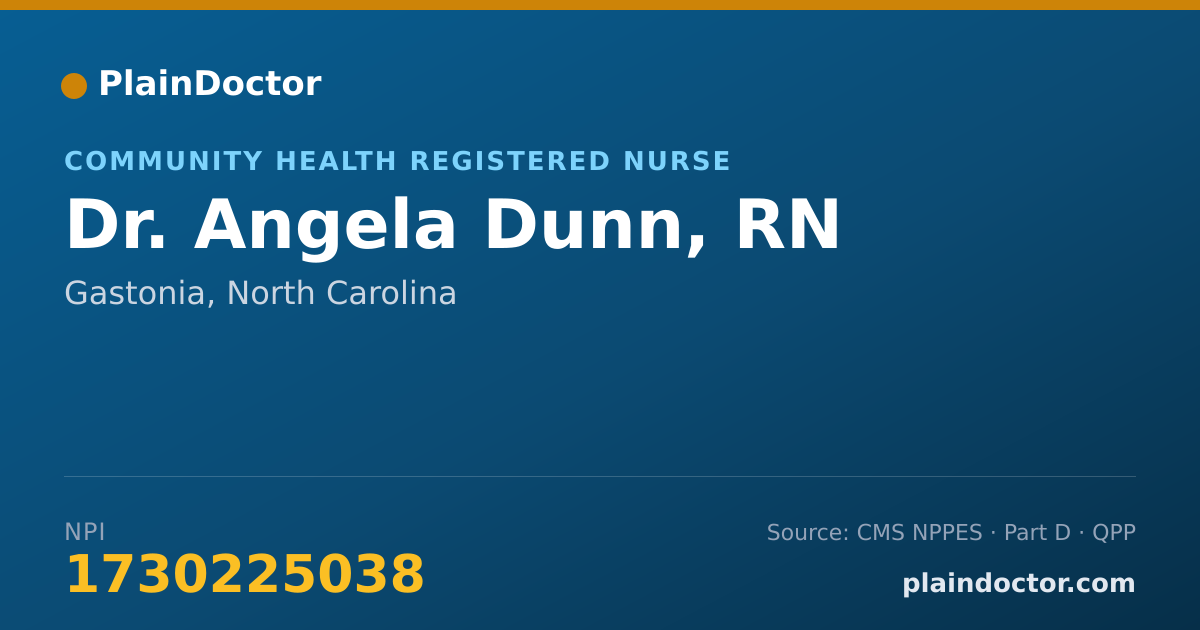 Shareable card for Angela Dunn, RN - Community Health Registered Nurse, Gastonia, NC
