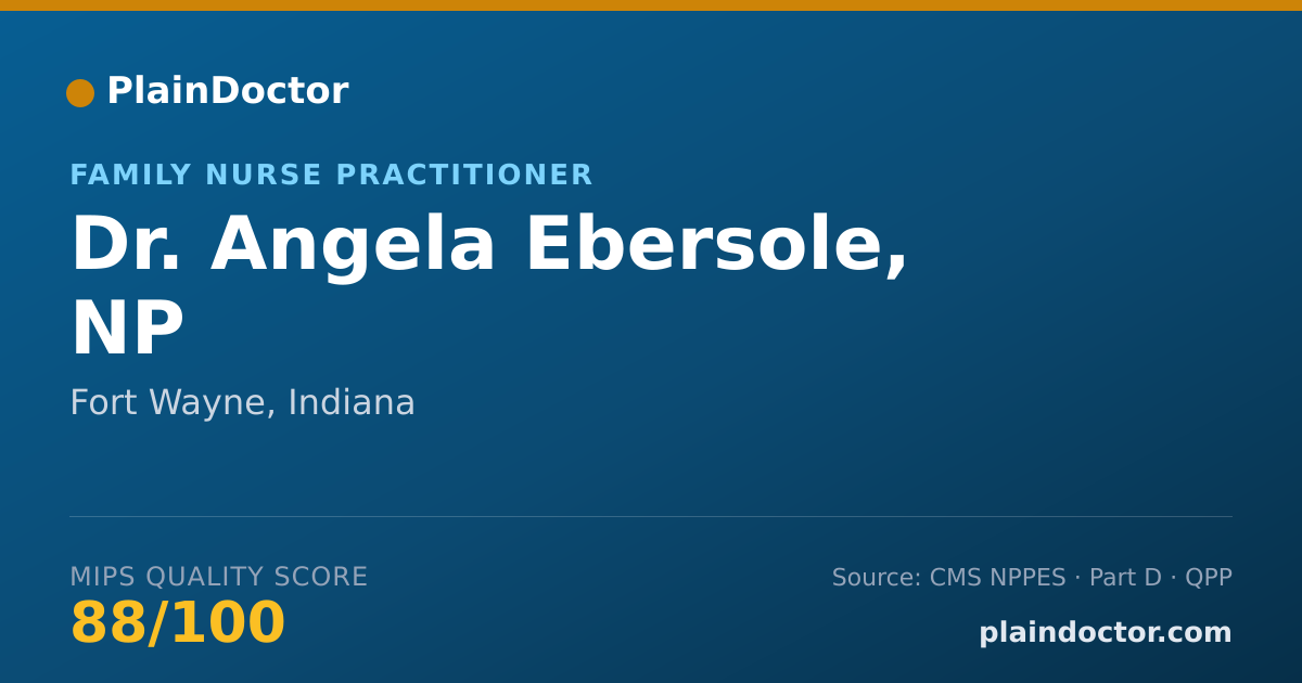 Shareable card for Angela Ebersole, NP - Family Nurse Practitioner, Fort Wayne, IN