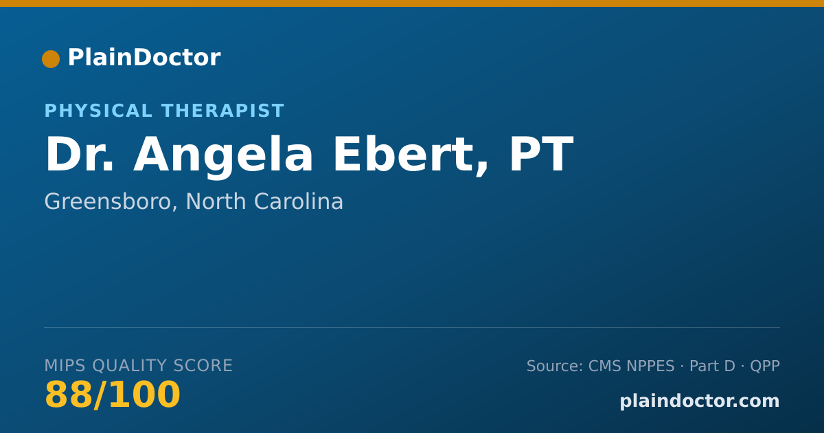 Shareable card for Angela Ebert, PT - Physical Therapist, Greensboro, NC