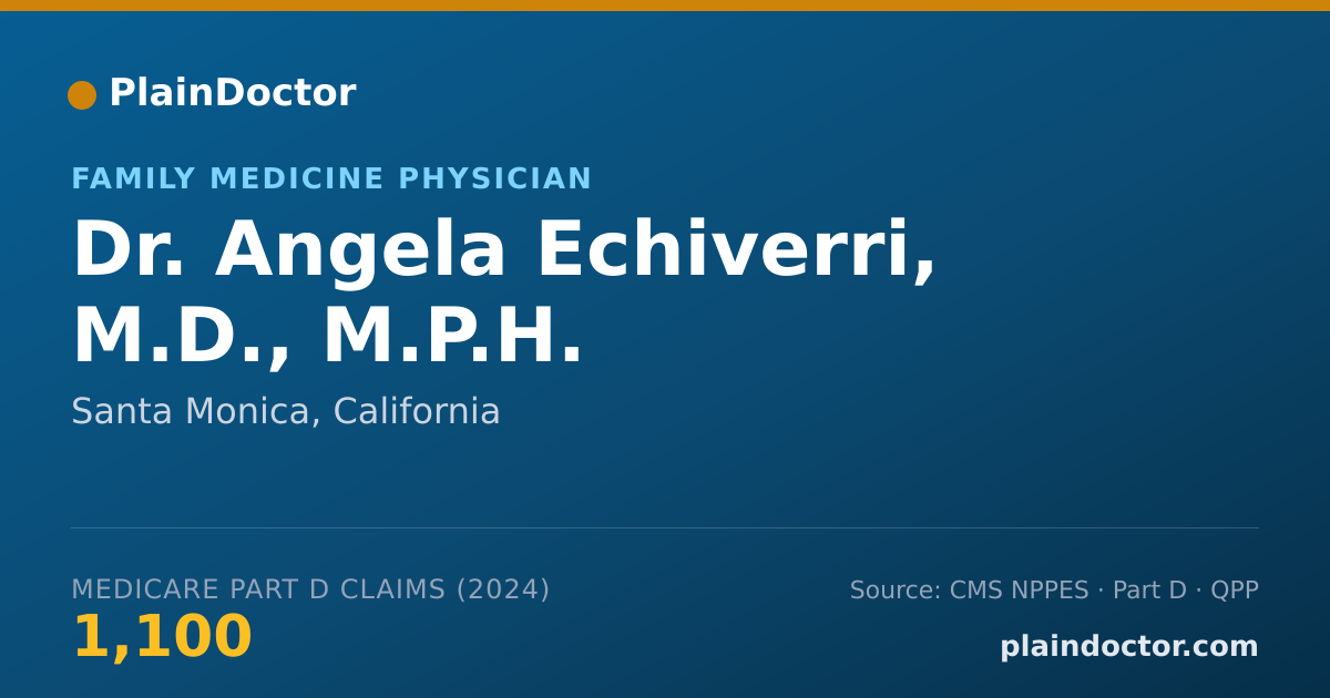 Shareable card for Angela Echiverri, M.D., M.P.H. - Family Medicine Physician, Santa Monica, CA