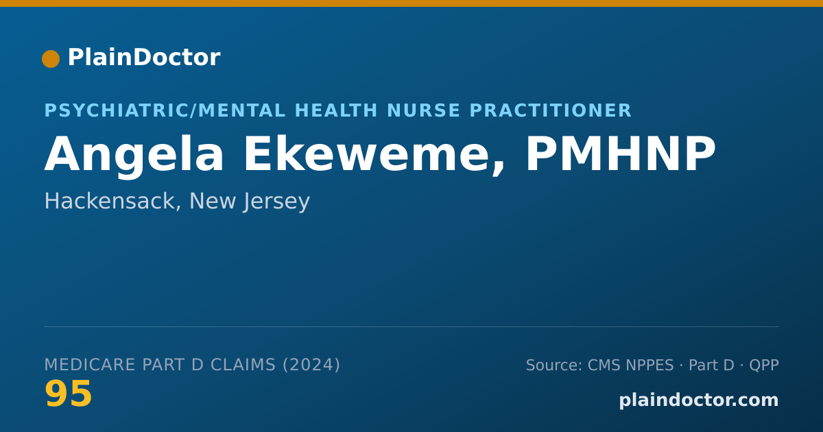 Shareable card for Angela Ekeweme, PMHNP - Psychiatric/Mental Health Nurse Practitioner, Hackensack, NJ