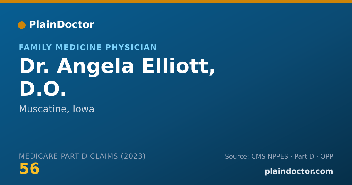Shareable card for Angela Elliott, D.O. - Family Medicine Physician, Muscatine, IA