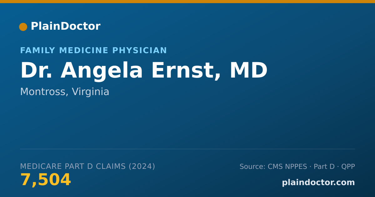 Shareable card for Angela Ernst, MD - Family Medicine Physician, Montross, VA