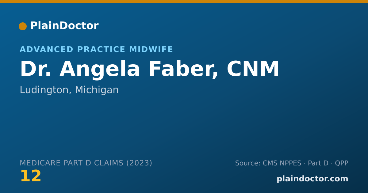 Shareable card for Angela Faber, CNM - Advanced Practice Midwife, Ludington, MI