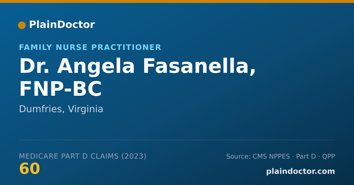 Shareable card for Angela Fasanella, FNP-BC - Family Nurse Practitioner, Dumfries, VA
