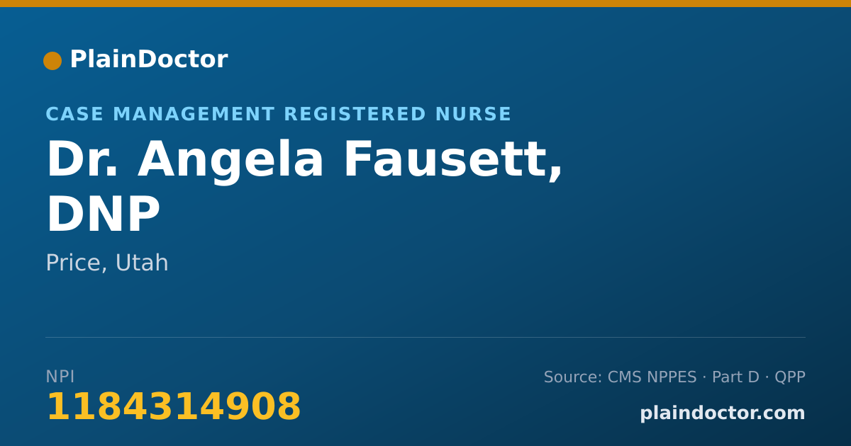 Shareable card for Angela Fausett, DNP - Case Management Registered Nurse, Price, UT