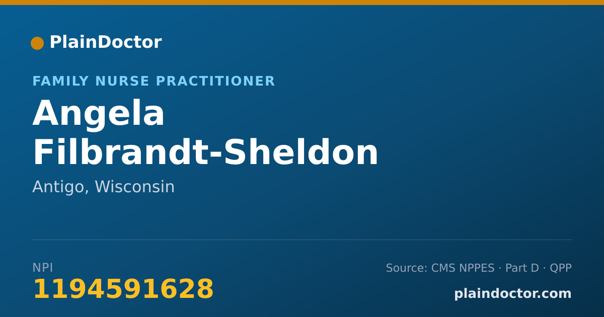 Shareable card for Angela Filbrandt-Sheldon - Family Nurse Practitioner, Antigo, WI