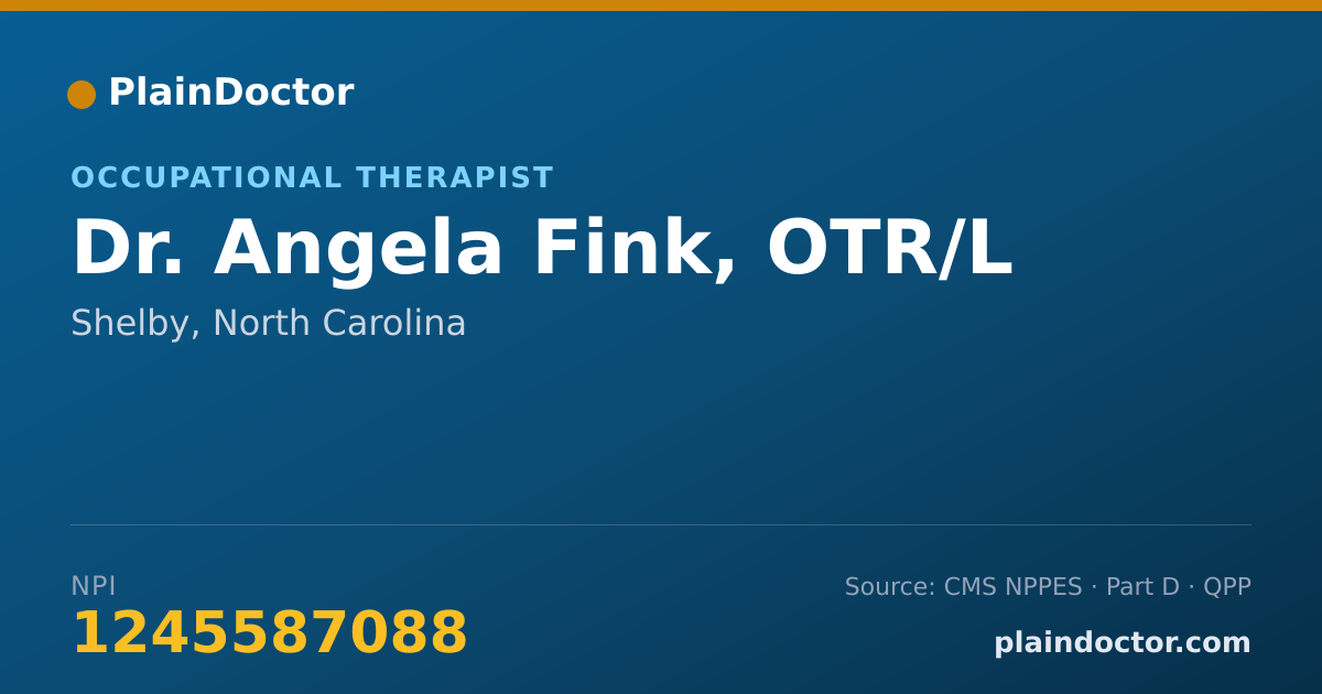 Shareable card for Angela Fink, OTR/L - Occupational Therapist, Shelby, NC