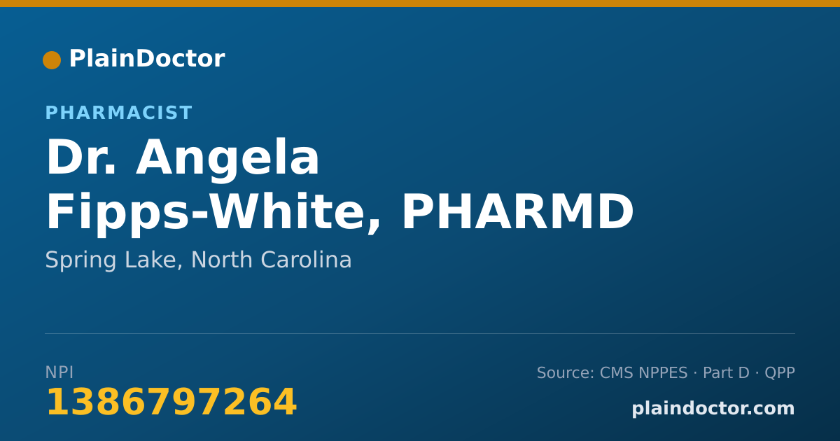 Shareable card for Angela Fipps-White, PHARMD - Pharmacist, Spring Lake, NC