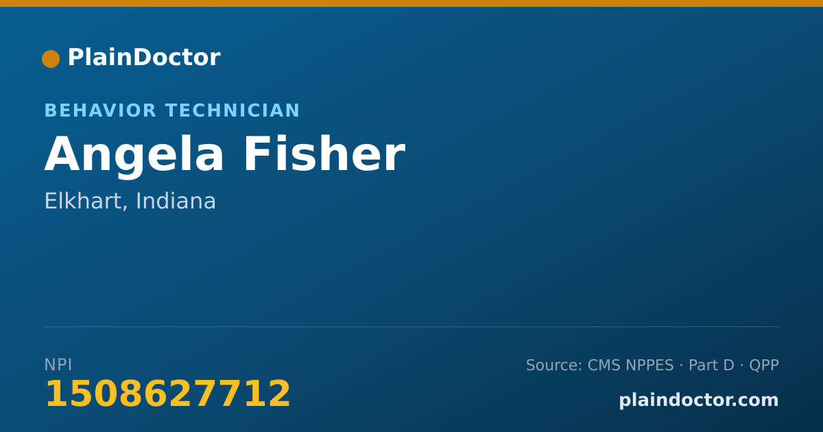 Shareable card for Angela Fisher - Behavior Technician, Elkhart, IN