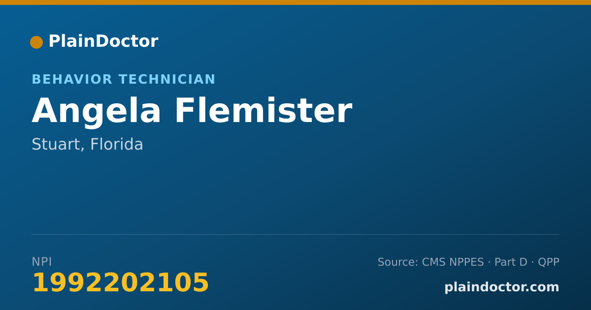 Shareable card for Angela Flemister - Behavior Technician, Stuart, FL
