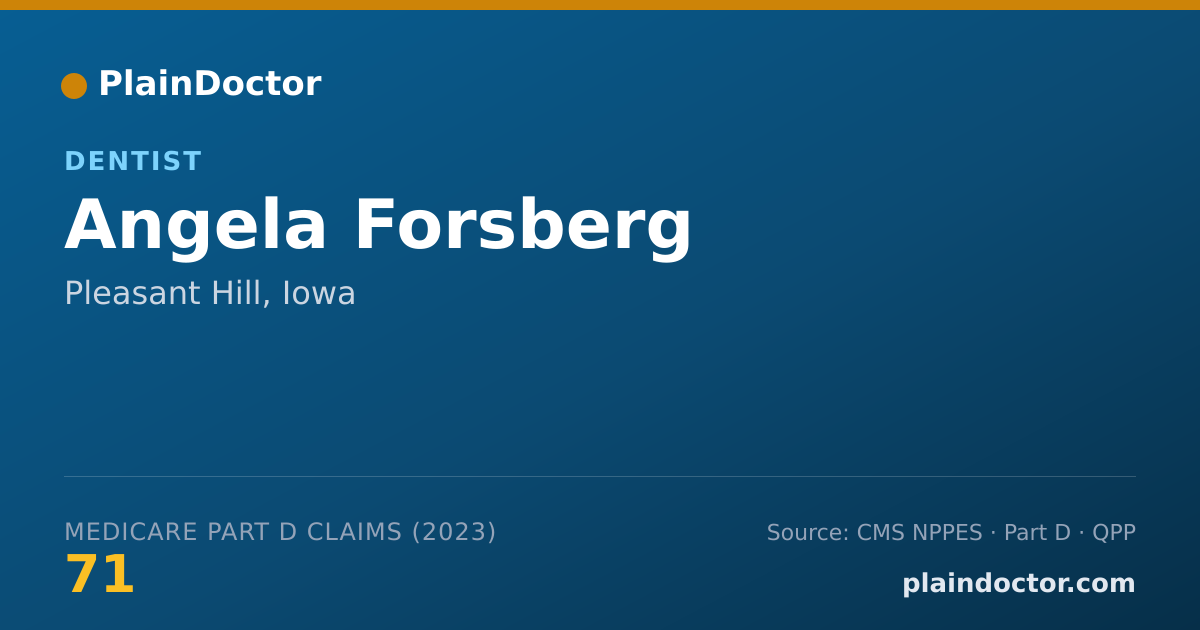 Shareable card for Angela Forsberg - Dentist, Pleasant Hill, IA
