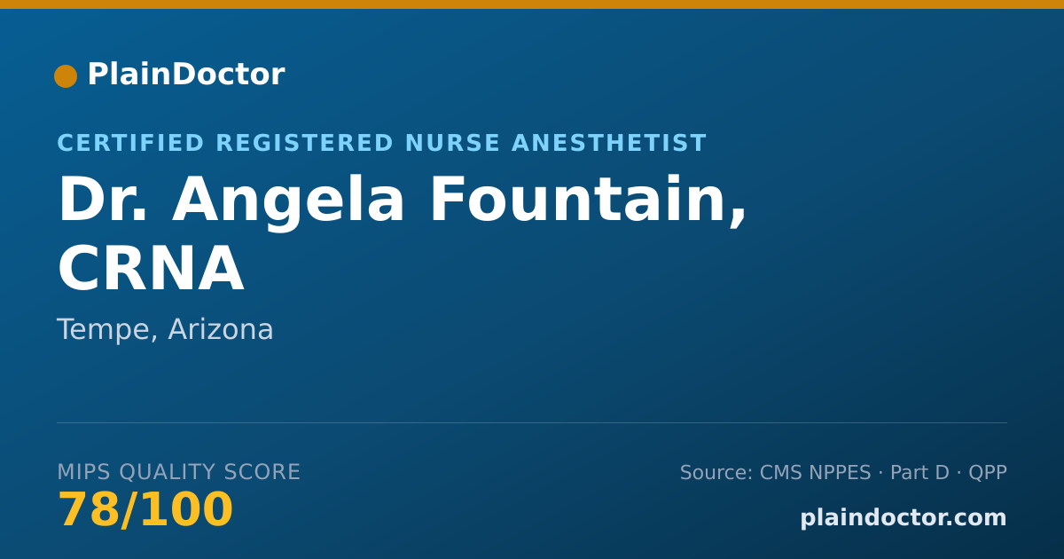 Shareable card for Angela Fountain, CRNA - Certified Registered Nurse Anesthetist, Tempe, AZ