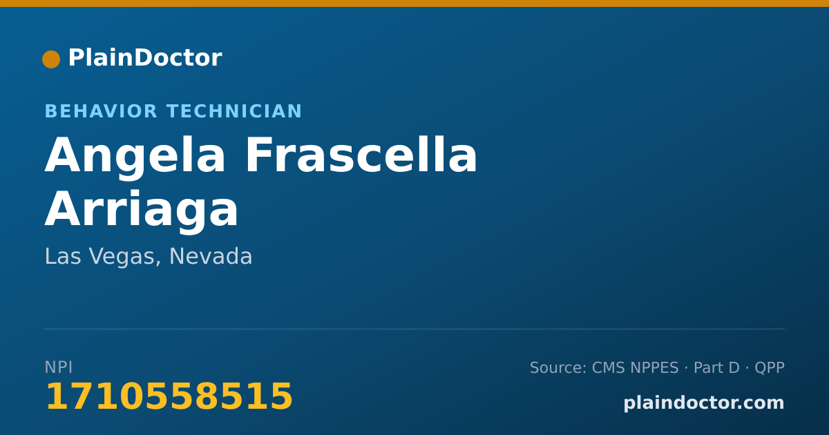 Shareable card for Angela Frascella Arriaga - Behavior Technician, Las Vegas, NV