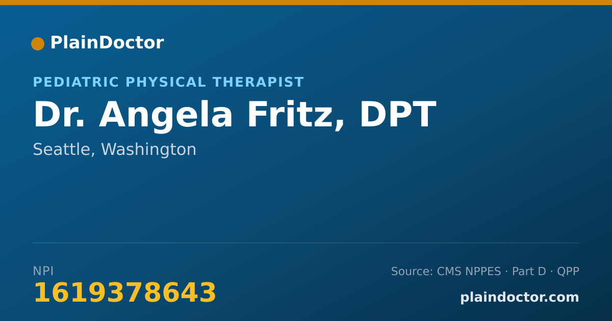 Shareable card for Angela Fritz, DPT - Pediatric Physical Therapist, Seattle, WA