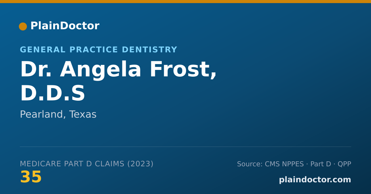 Shareable card for Angela Frost, D.D.S - General Practice Dentistry, Pearland, TX