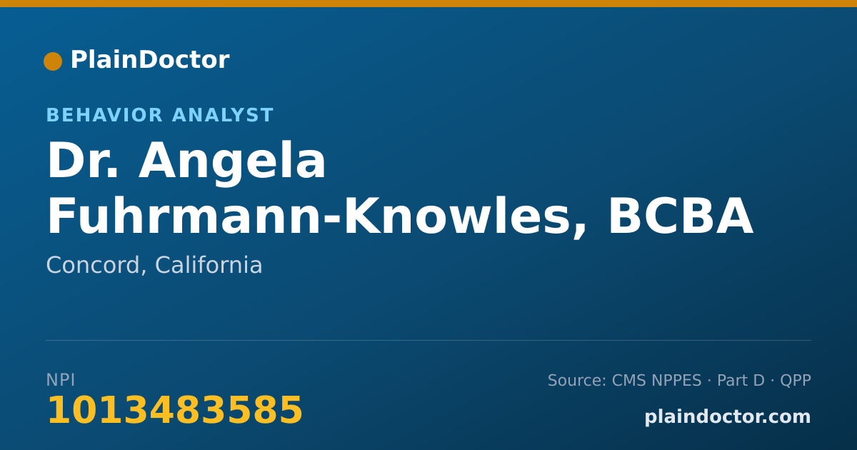 Shareable card for Angela Fuhrmann-Knowles, BCBA - Behavior Analyst, Concord, CA