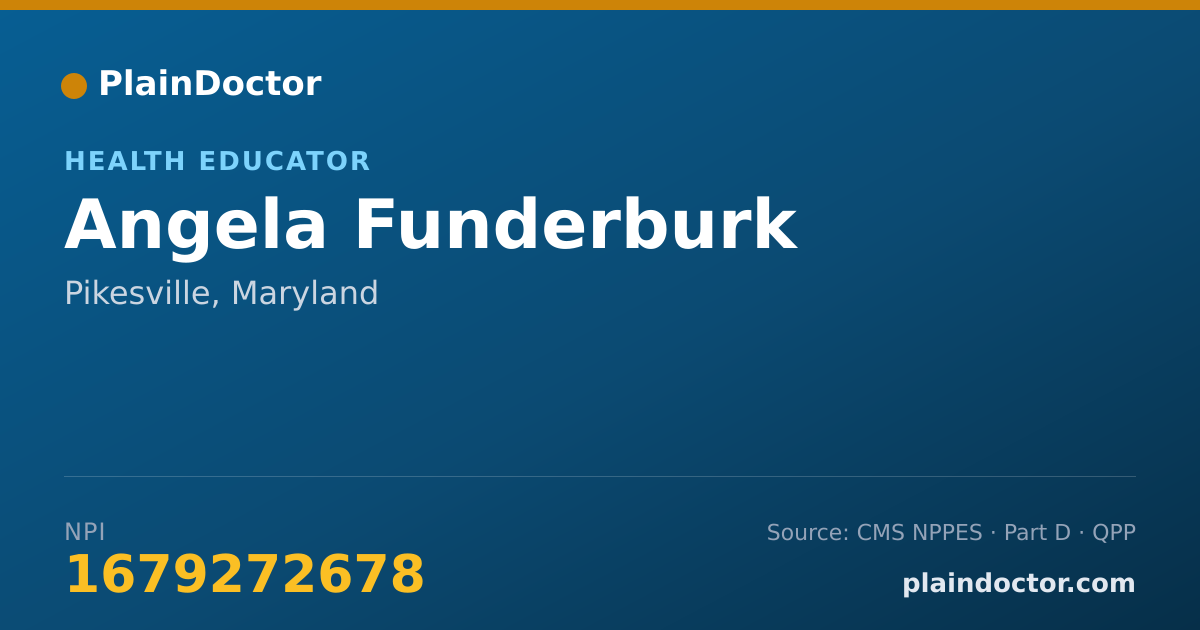 Shareable card for Angela Funderburk - Health Educator, Pikesville, MD