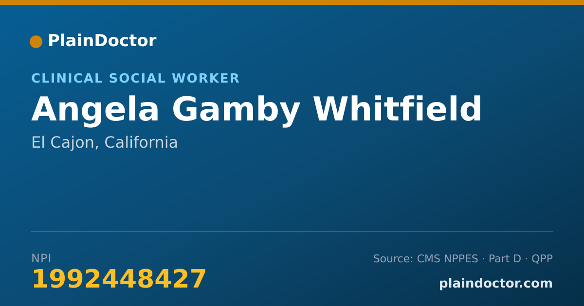 Shareable card for Angela Gamby Whitfield - Clinical Social Worker, El Cajon, CA
