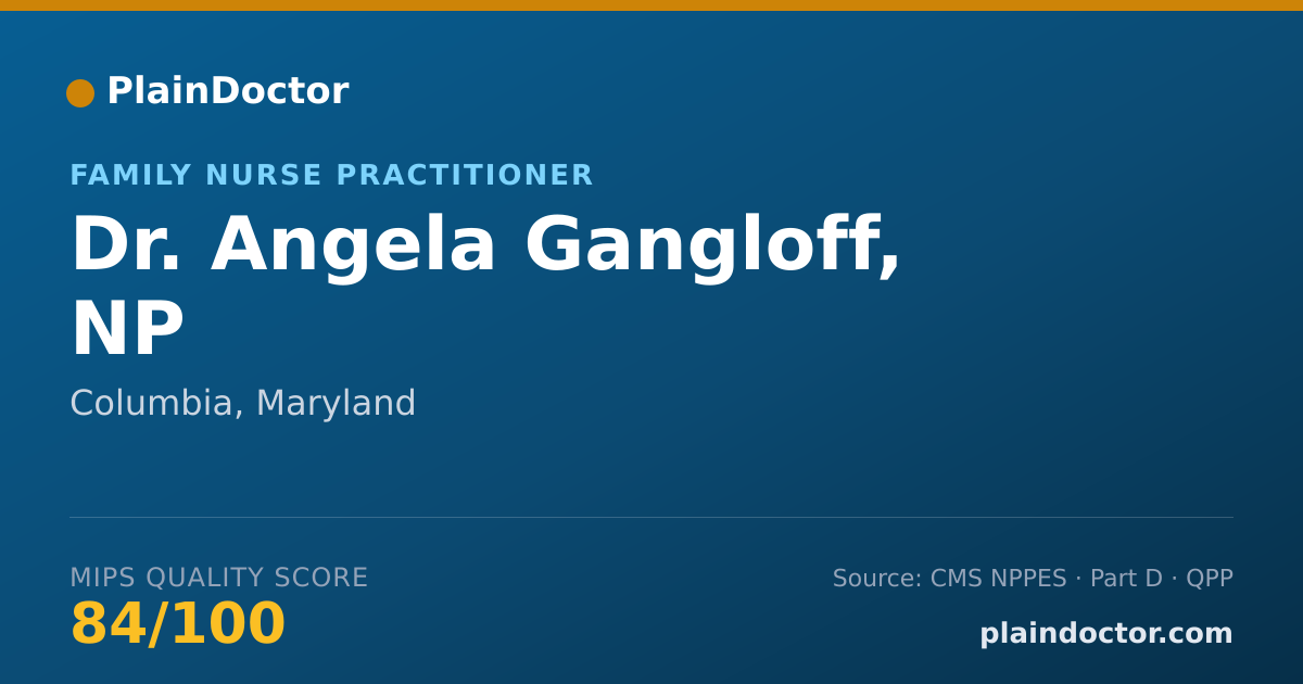 Shareable card for Angela Gangloff, NP - Family Nurse Practitioner, Columbia, MD