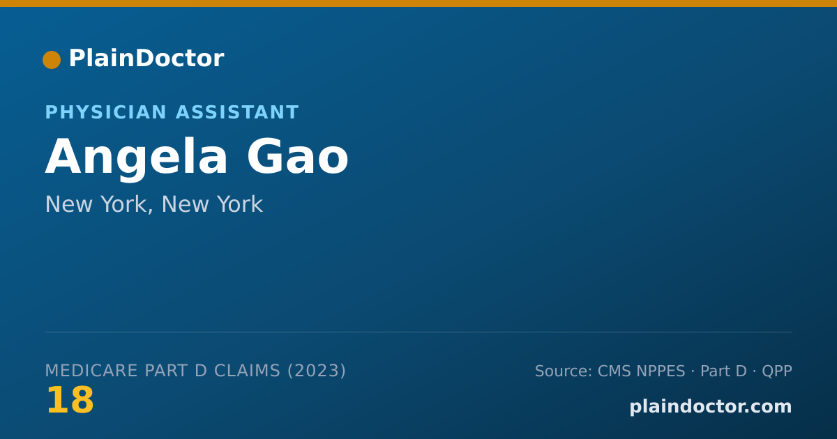 Shareable card for Angela Gao - Physician Assistant, New York, NY