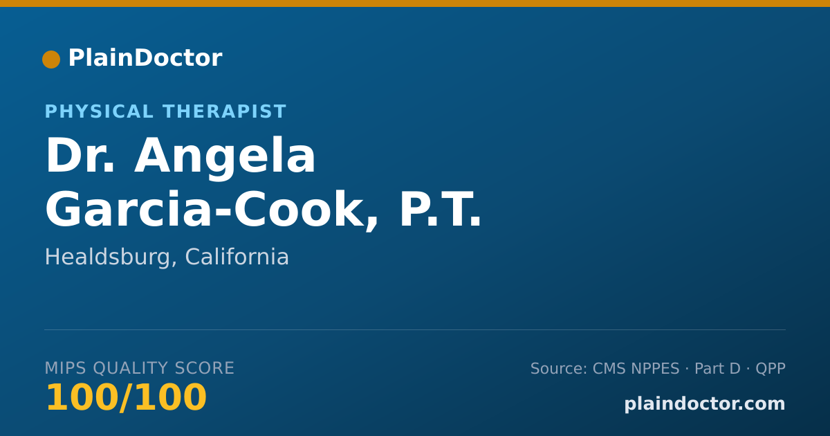 Shareable card for Angela Garcia-Cook, P.T. - Physical Therapist, Healdsburg, CA
