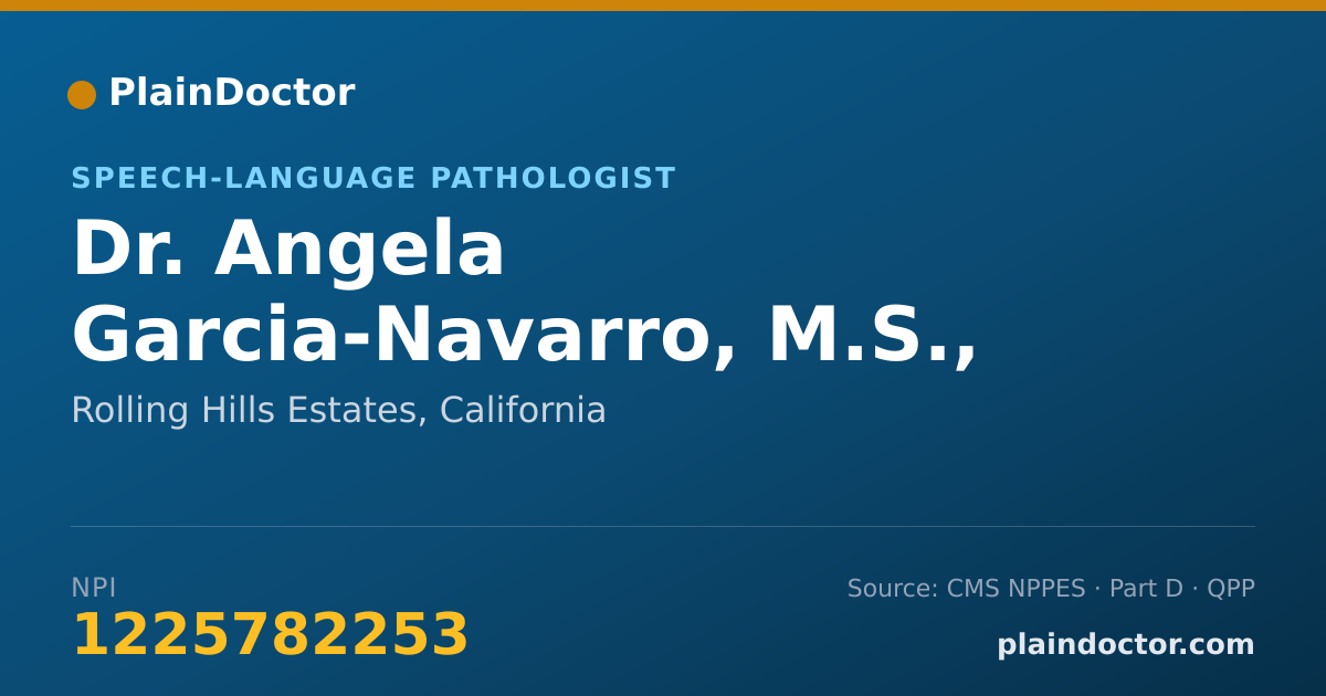 Shareable card for Angela Garcia-Navarro, M.S., CCC-SLP - Speech-Language Pathologist, Rolling Hills Estates, CA