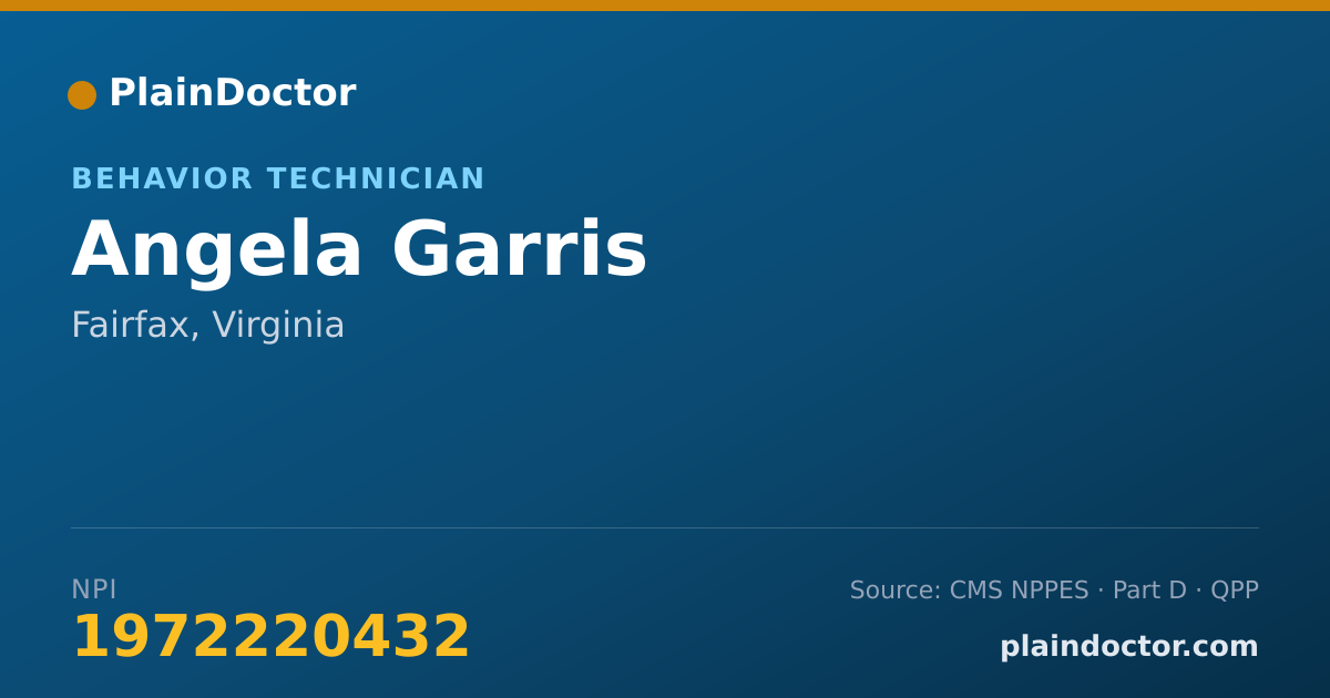 Shareable card for Angela Garris - Behavior Technician, Fairfax, VA