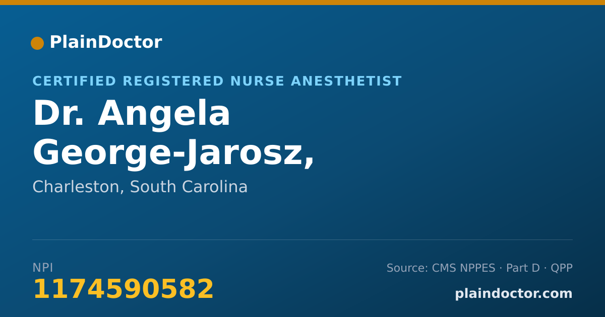 Shareable card for Angela George-Jarosz, C.R.N.A. - Certified Registered Nurse Anesthetist, Charleston, SC