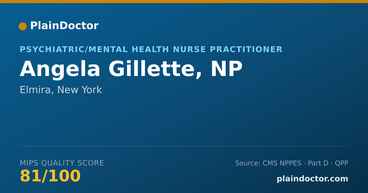 Shareable card for Angela Gillette, NP - Medical-Surgical Registered Nurse, Elmira, NY