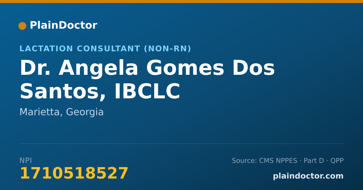 Shareable card for Angela Gomes Dos Santos, IBCLC - Lactation Consultant (Non-RN), Marietta, GA
