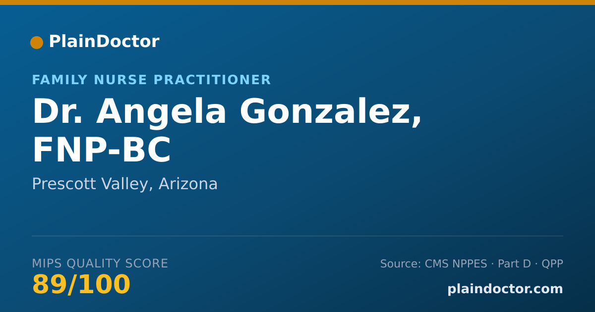 Shareable card for Angela Gonzalez, FNP-BC - Family Nurse Practitioner, Prescott Valley, AZ